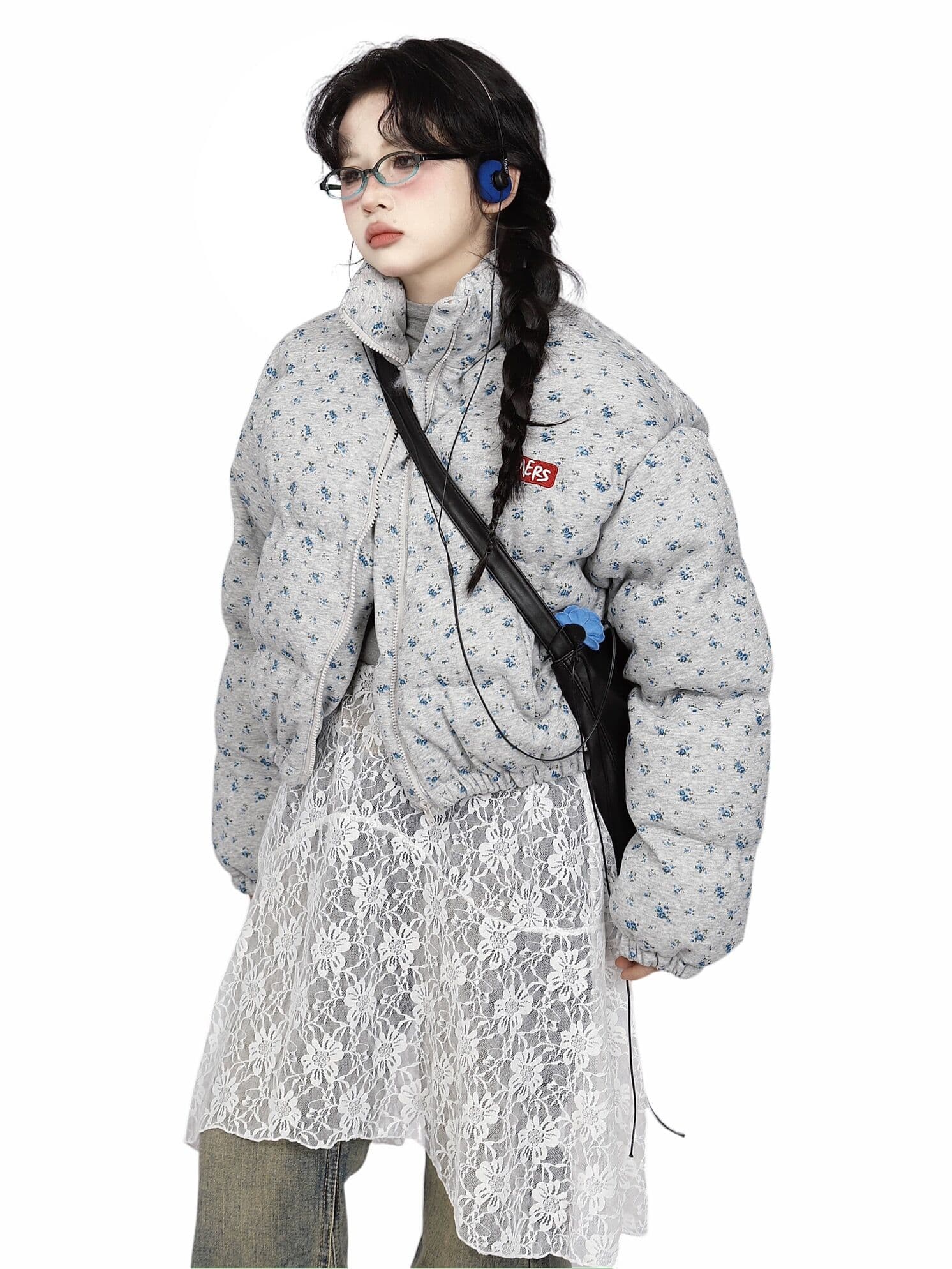 レース 服 花柄レースオーバースカート