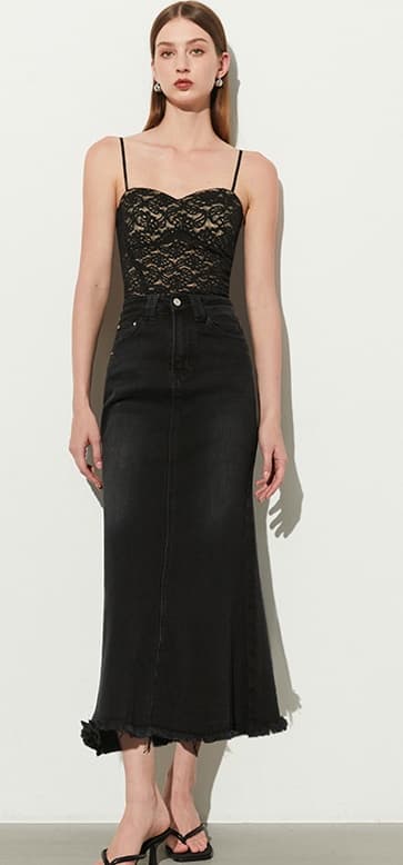 レースファッション 優美レースビスチェインナー