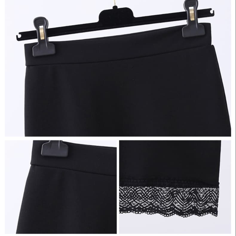 レース 服 レース裾飾り ペンシルスカート
