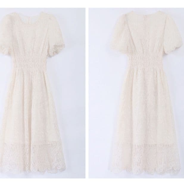 レース 服 上品レース 優美シルエットワンピース