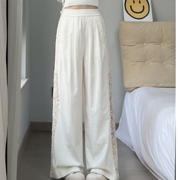 レース 服 上品レース装飾ロングスカート