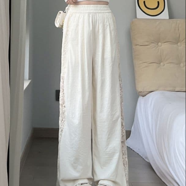 レース 服 上品レース装飾ロングスカート