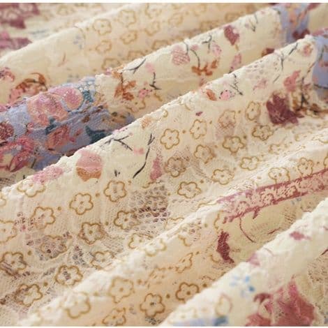 レース 服 花柄フリルレースロングワンピース