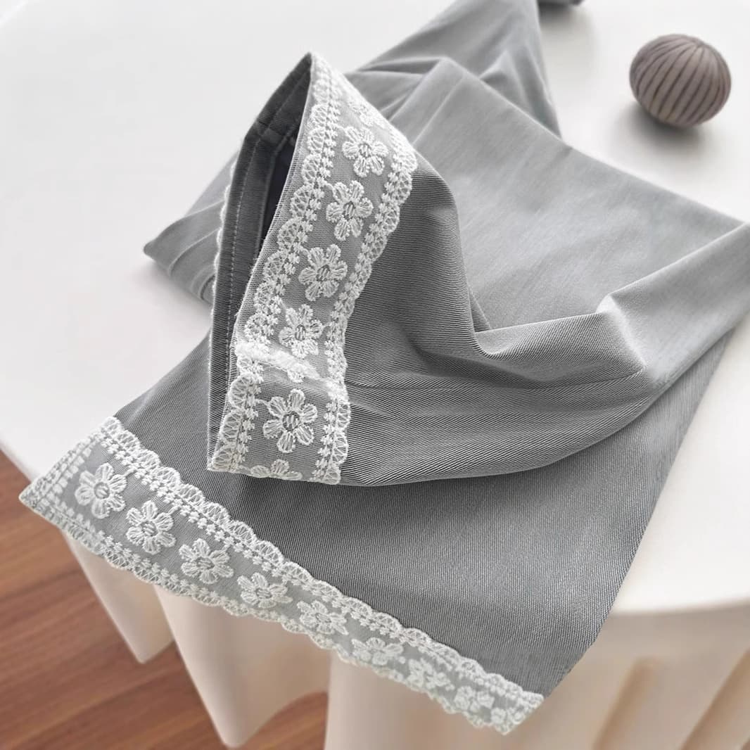 レース 服 花レース装飾 リラックスワイドパンツ