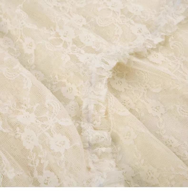 レースファッション 不規則裾レイヤードレースロングスカート