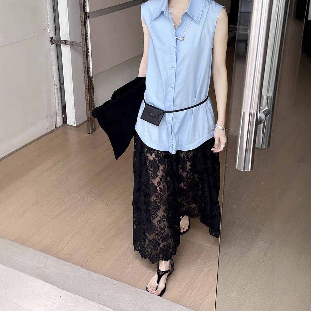 レース 服 重ね着風レースマキシワンピース
