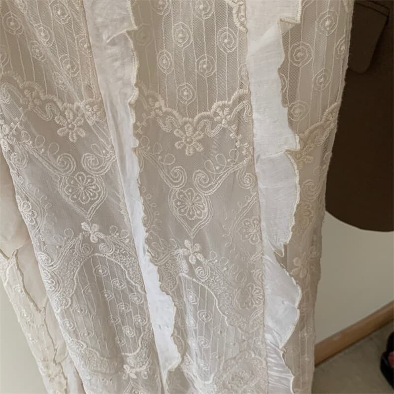 レース 服 透かし模様レースキャミソールワンピース