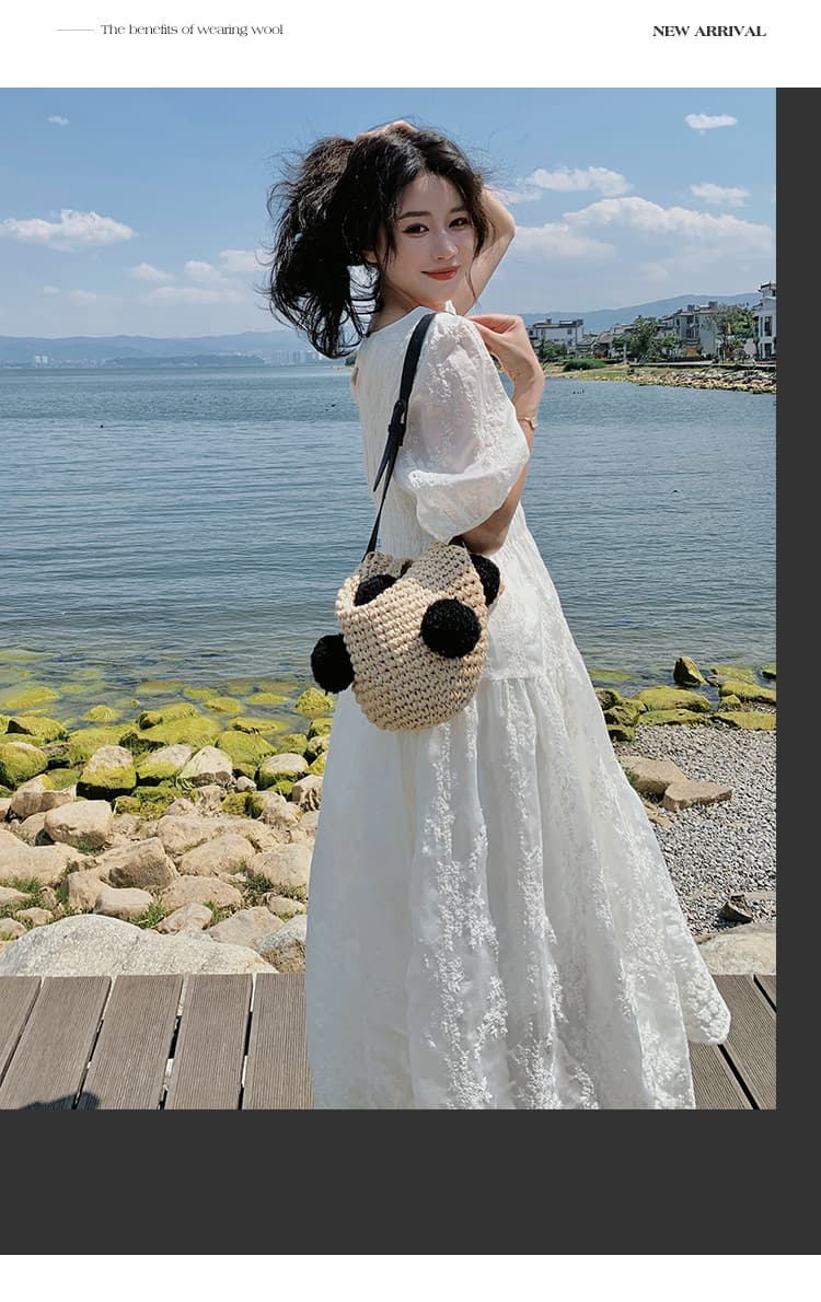 レース 服 夏風香る花刺繍レースワンピース