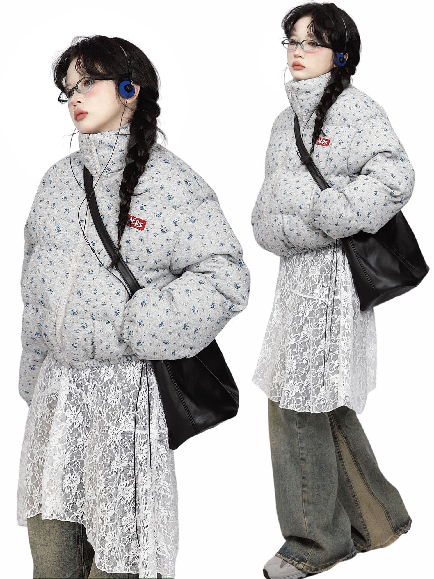 レース 服 花柄レースオーバースカート