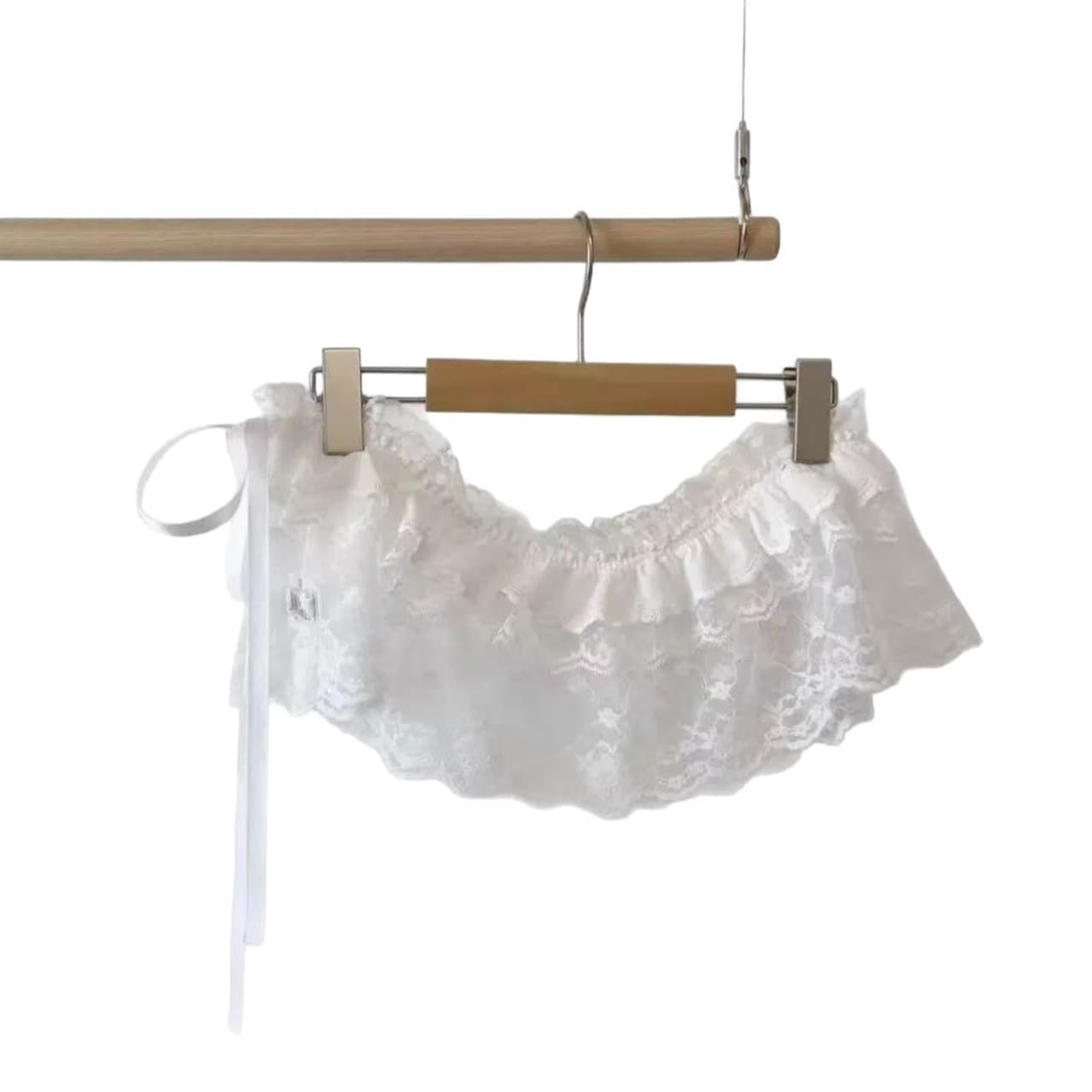 レース 服 姫系レースフリルライン付きゆったりパンツ