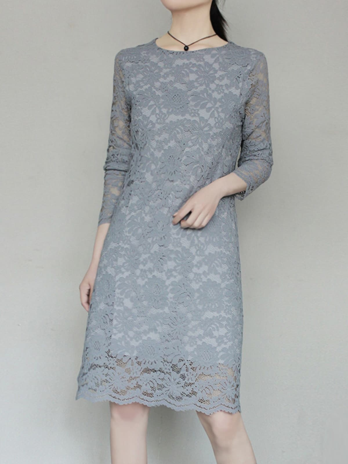 レース 服 上品花柄レースワンピース