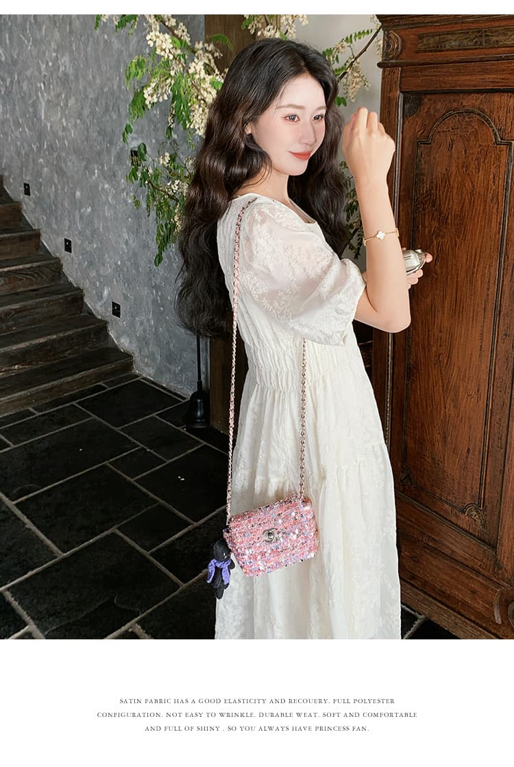 レース 服 夏風香る花刺繍レースワンピース