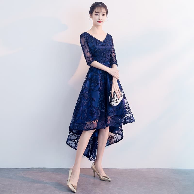 レース 服 フィッシュテール花柄レースワンピース