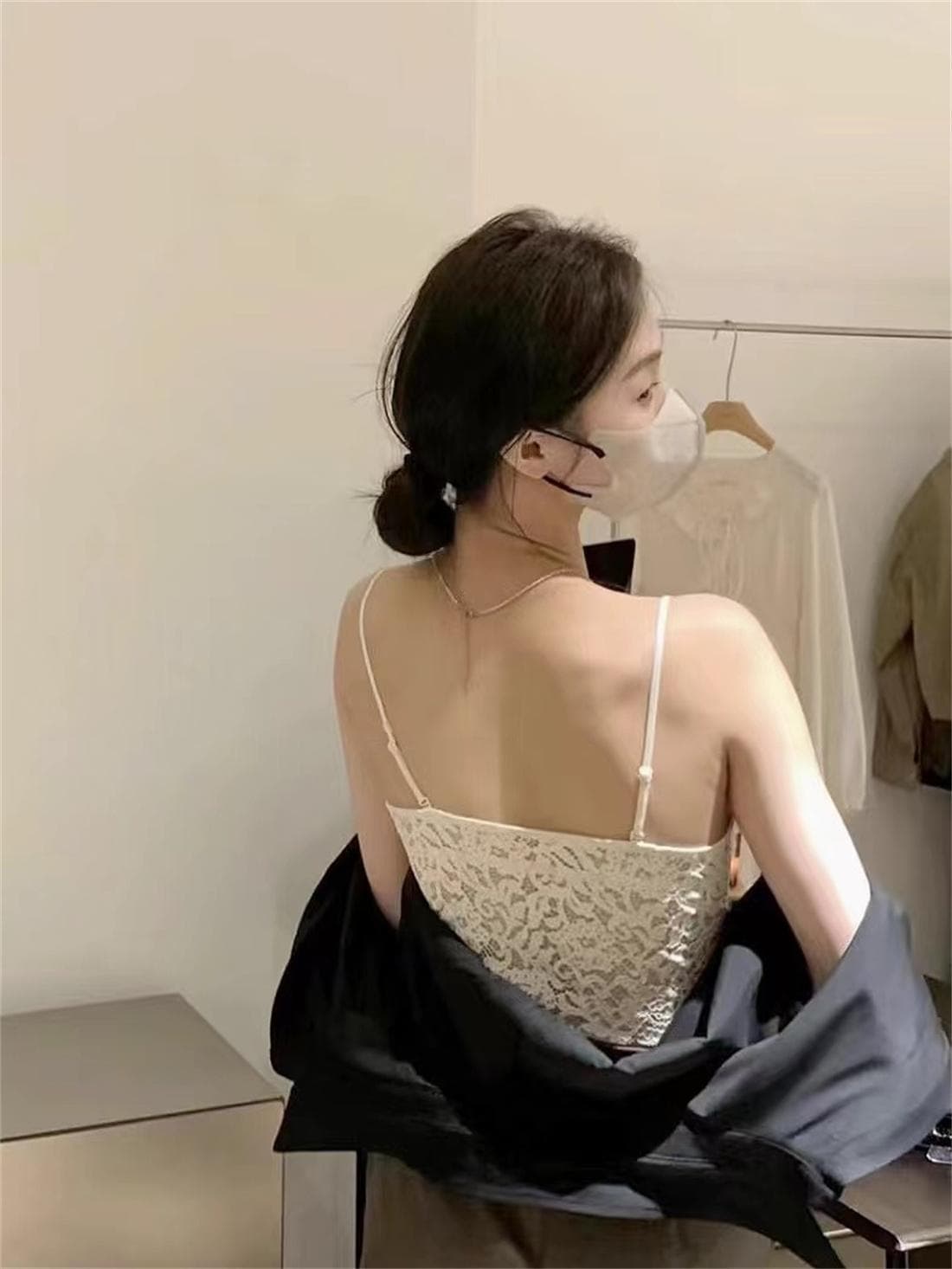 レースファッション 優美なレース重ねキャミソールインナー