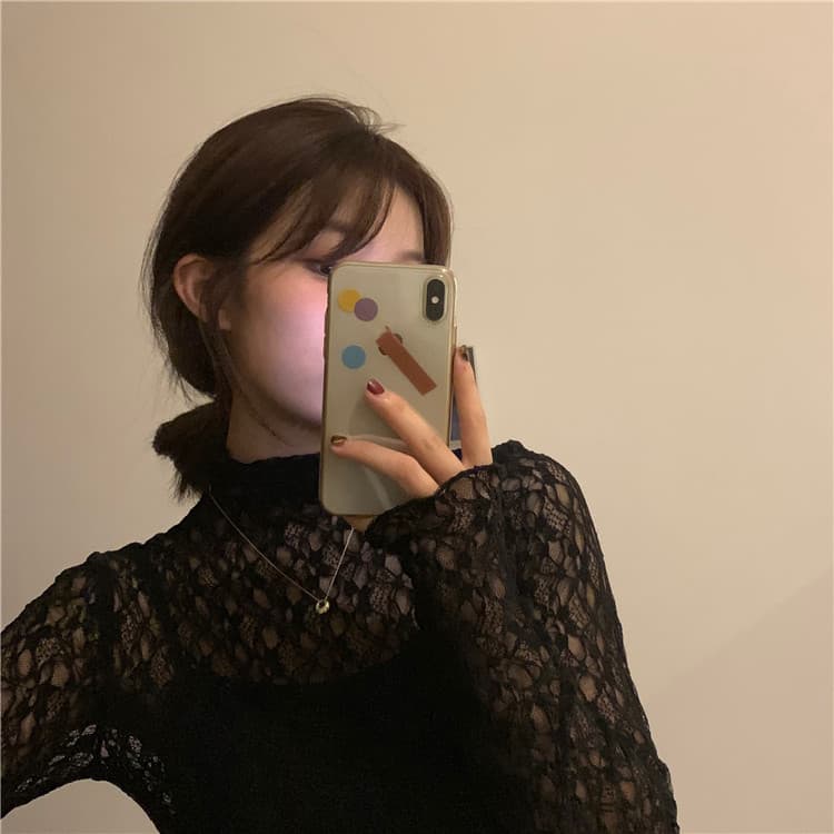 レースファッション 優美な総レース ハイネック インナー