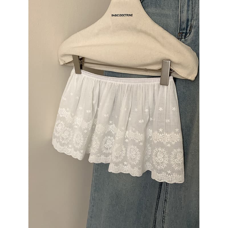 レース 服 花柄刺繍レース重ね着スカート