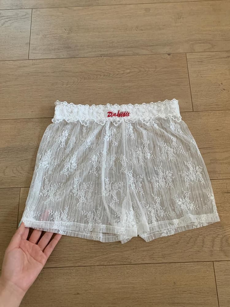 レースファッション リボン刺繍レースパンツ