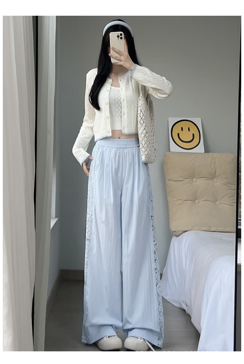 レース 服 上品レース装飾ロングスカート