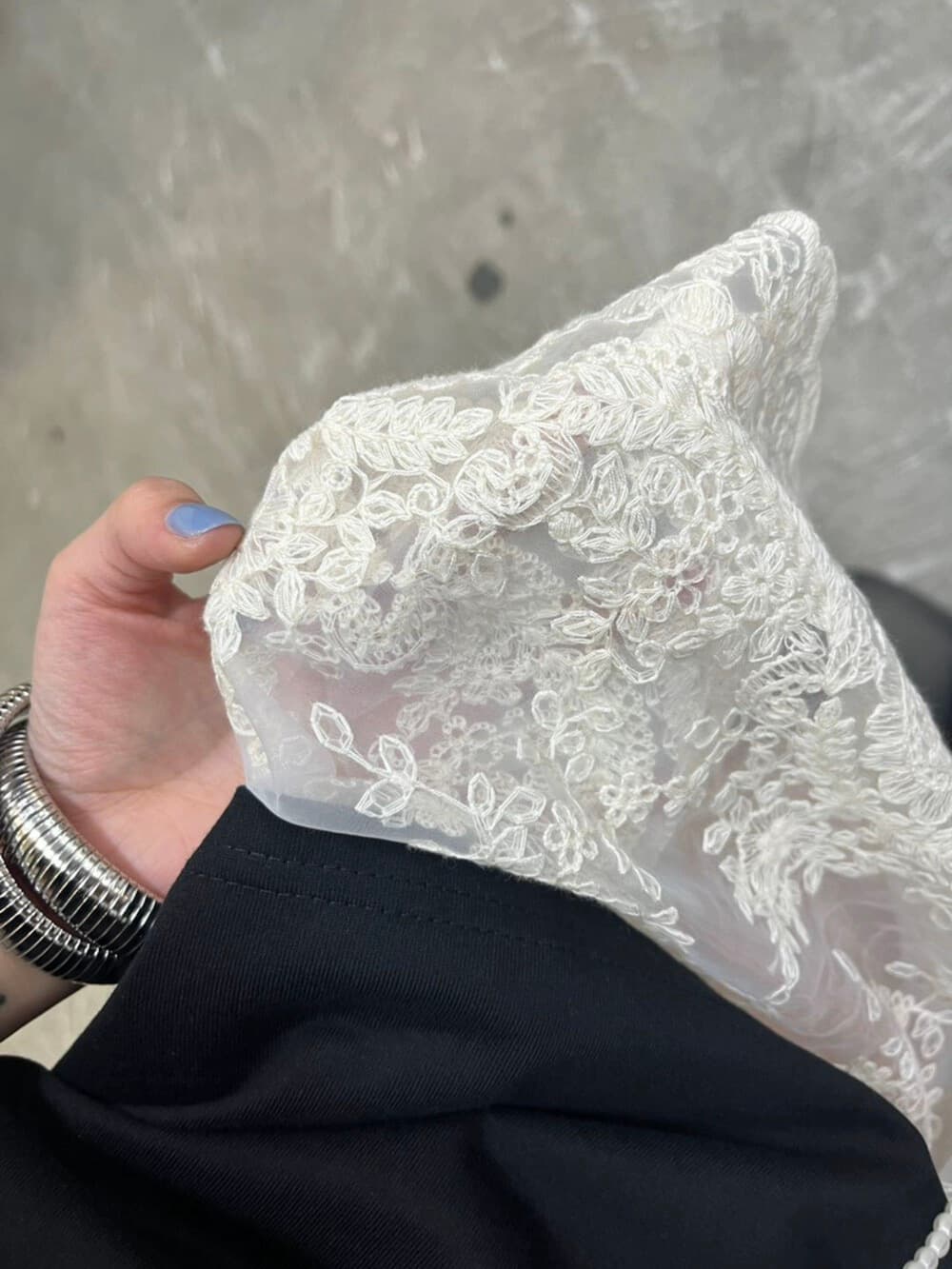 レース 服 繊細花柄透かしレーススカート