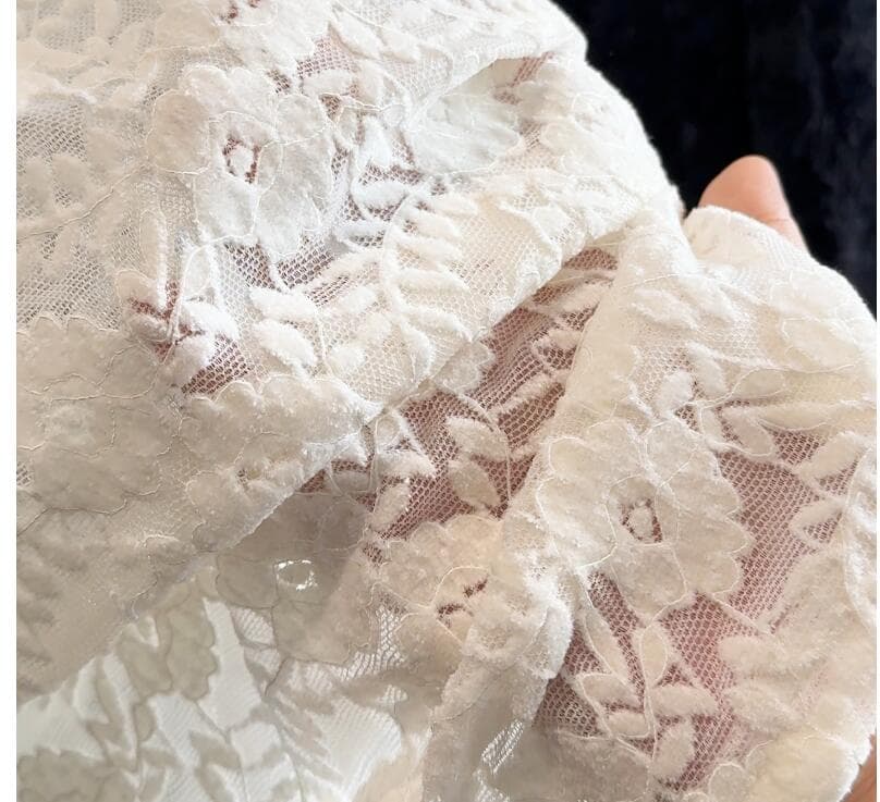 レース 服 トップス レディース レース 韓国風 長袖 3色展開