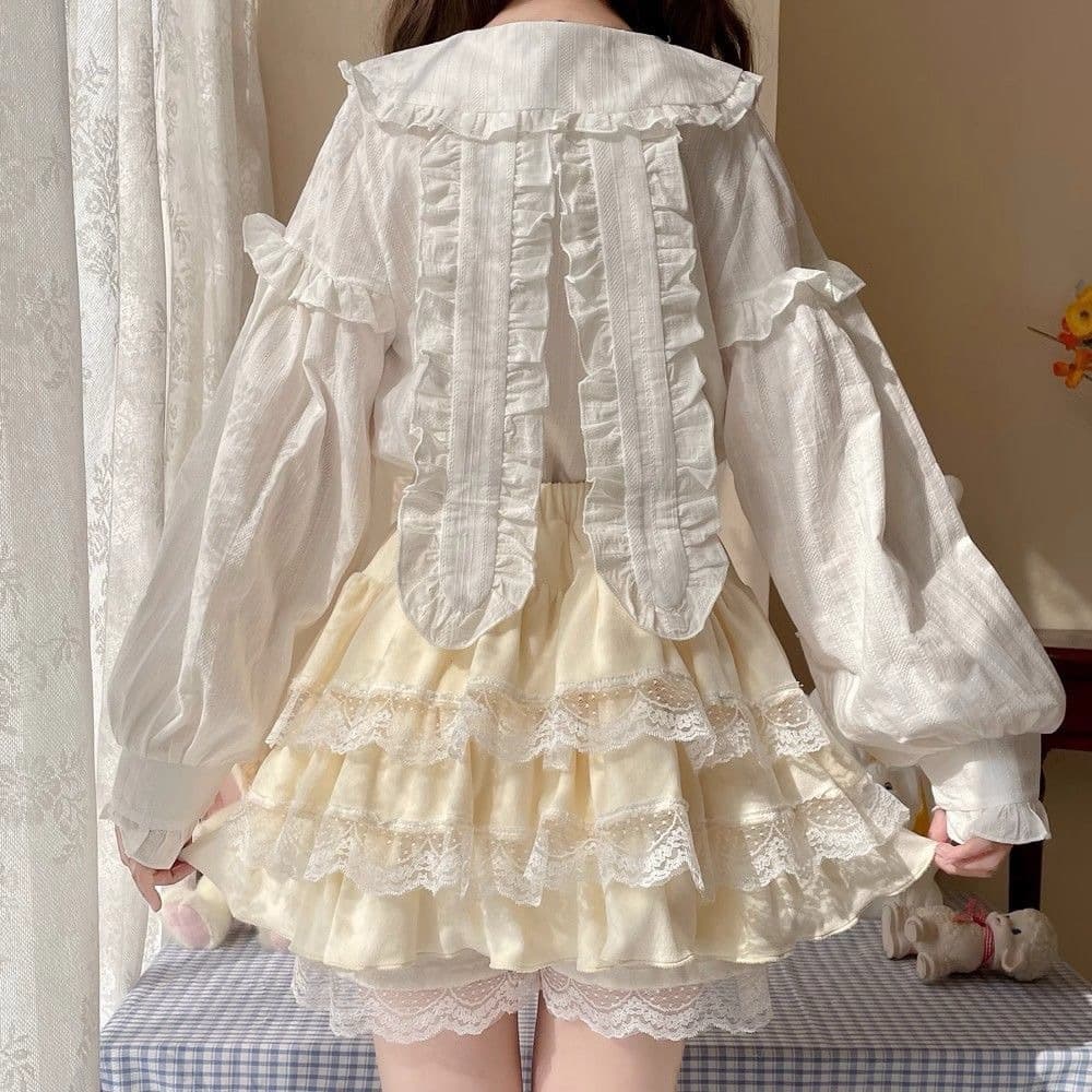 レースファッション ふんわりティアードレースペチパンツ