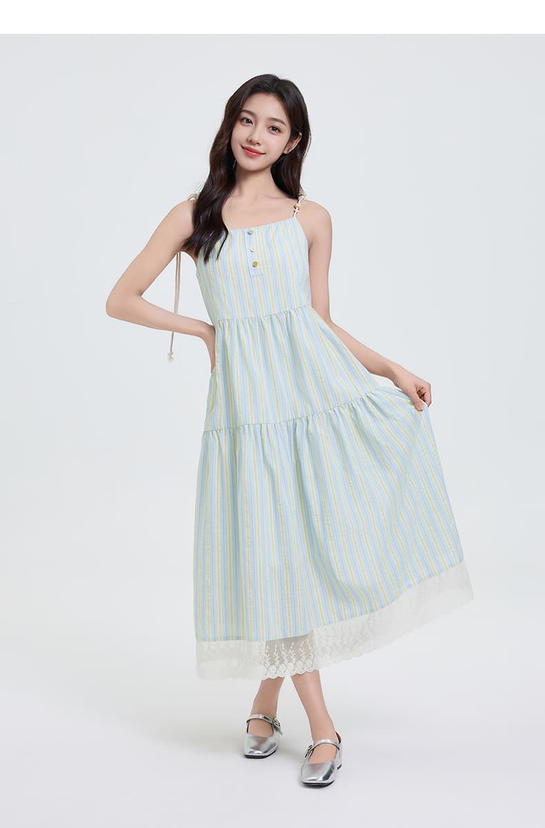 レース 服 ティアードフリル レース裾 春夏ワンピース