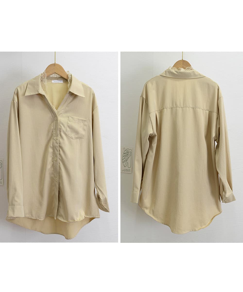 レース 服 レース襟シャツブラウス 長袖 春秋冬